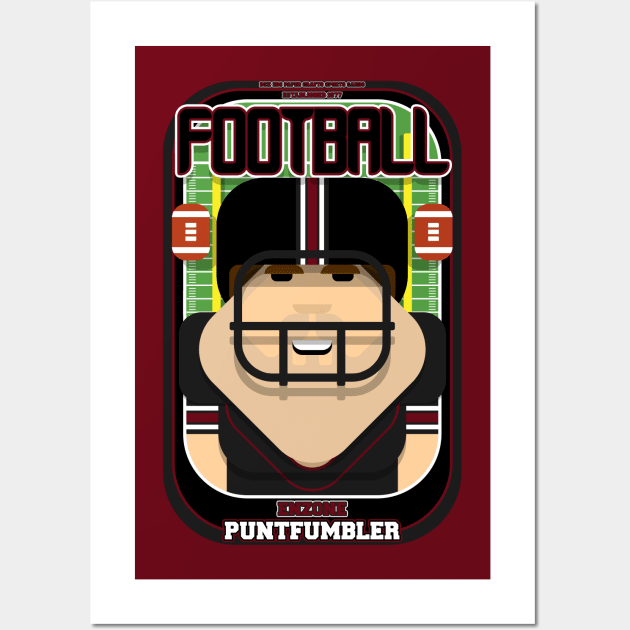 American Football Black and Maroon - Enzone Puntfumbler - Bob version Wall Art by Boxedspapercrafts